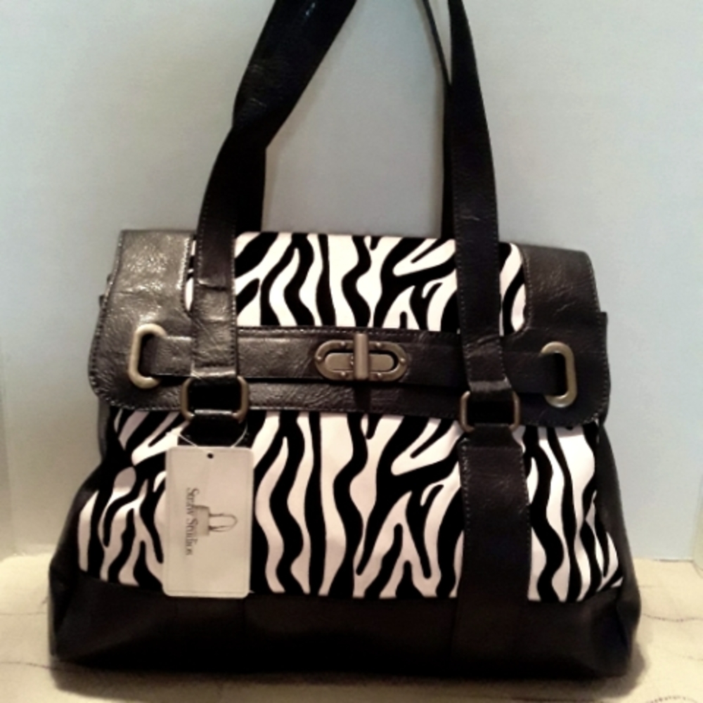 S. Studio zebra design cloth satchel NWT